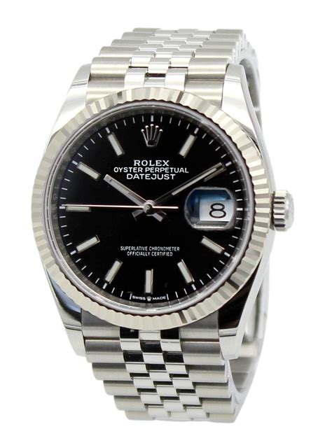 rolex 36mm datejust black dial|rolex datejust 36 automatic watch.